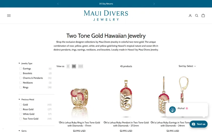/collections/14k-two-tone-gold — Maui Divers Jewelry - Daniel K. Inouye Airport