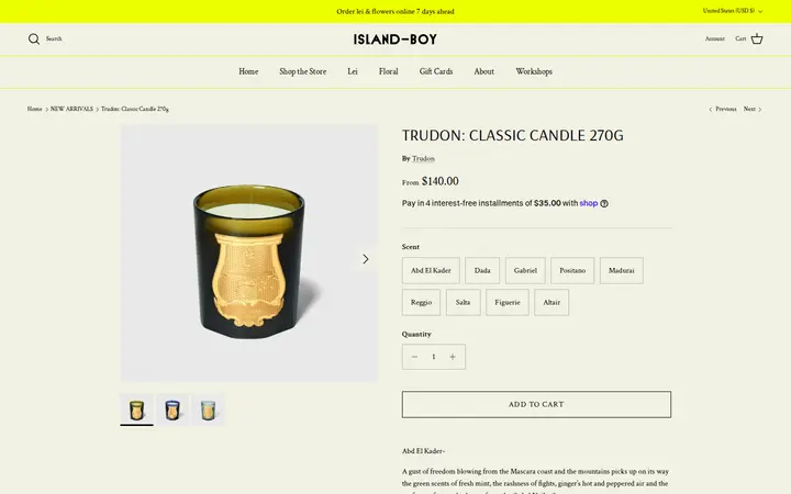/collections/new-arrivals/products/trudon-classic-candle-270g — ISLAND-BOY shop