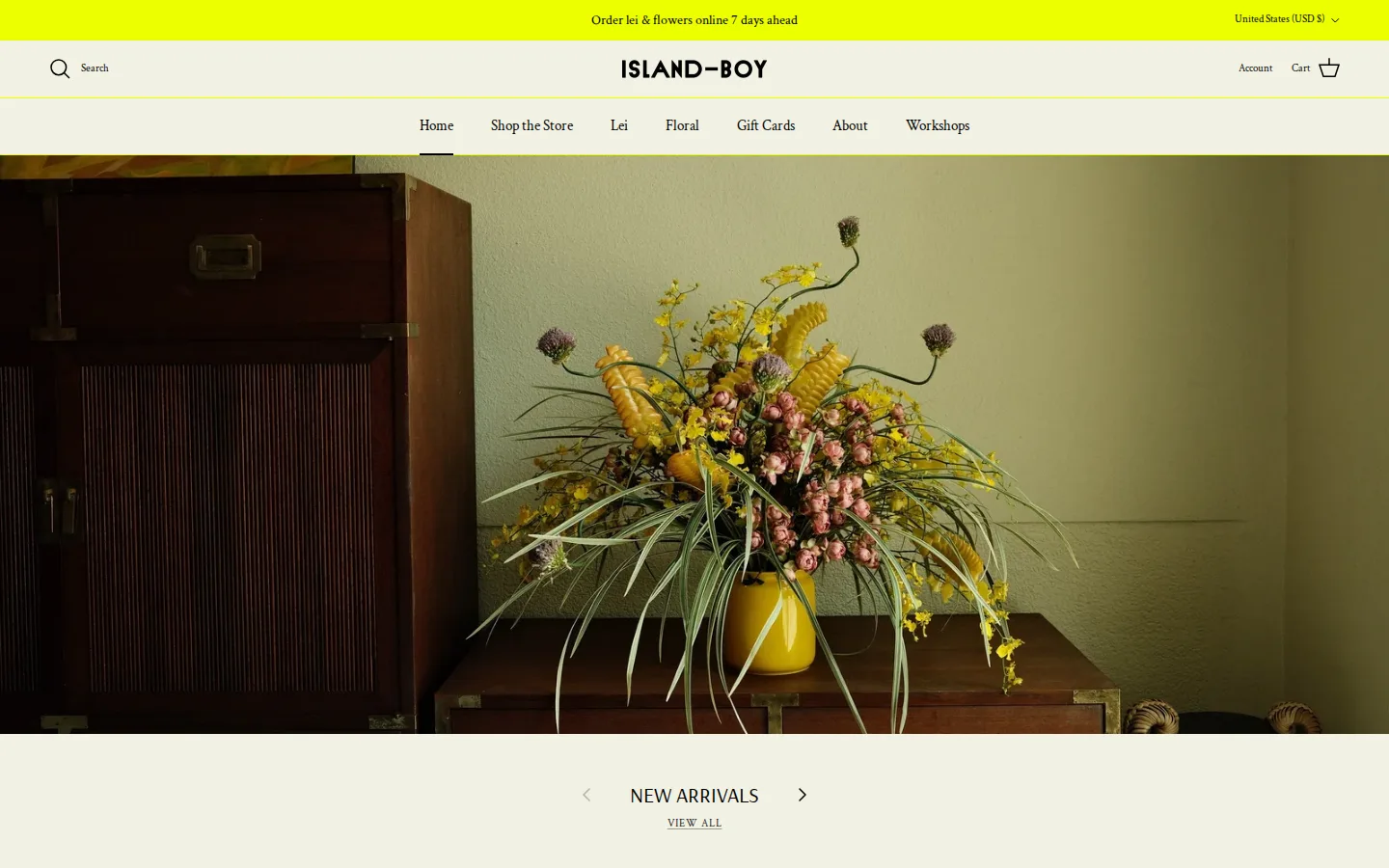 Captured website of ISLAND-BOY shop