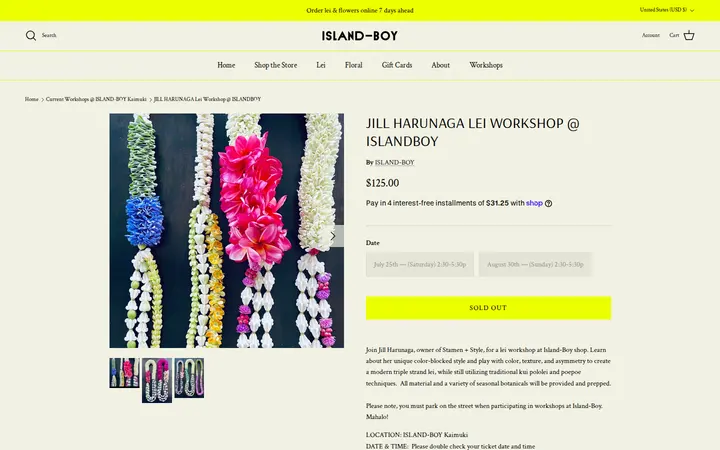 /collections/workshops/products/jill-harunaga-workshops — ISLAND-BOY shop
