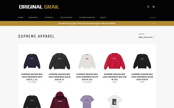 /collections/supreme-apparel — Original Grail