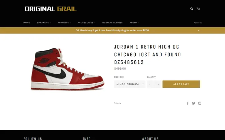 /products/jordan-1-retro-high-og-chicago-lost-and-found-dz5485612 — Original Grail