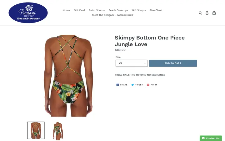 /collections/royal-collection-1/products/skimpy-bottom-one-piece-junglelove — Pualani Hawaii Beachwear