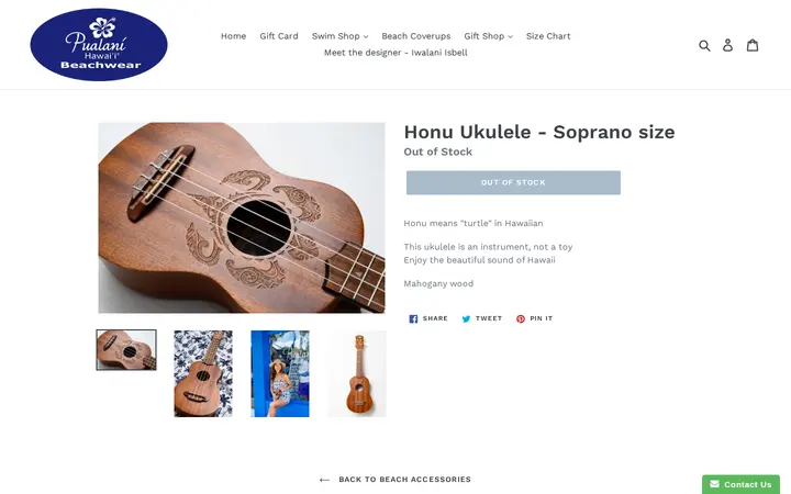 /collections/beach-accessories/products/honu-ukulele — Pualani Hawaii Beachwear