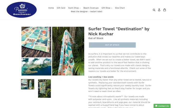 /collections/beach-accessories/products/copy-of-surfer-towel-aloha-pineapple-by-christie-shinn — Pualani Hawaii Beachwear