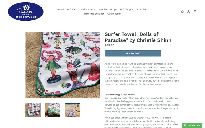 /collections/beach-accessories/products/surfer-towel-huladolls — Pualani Hawaii Beachwear