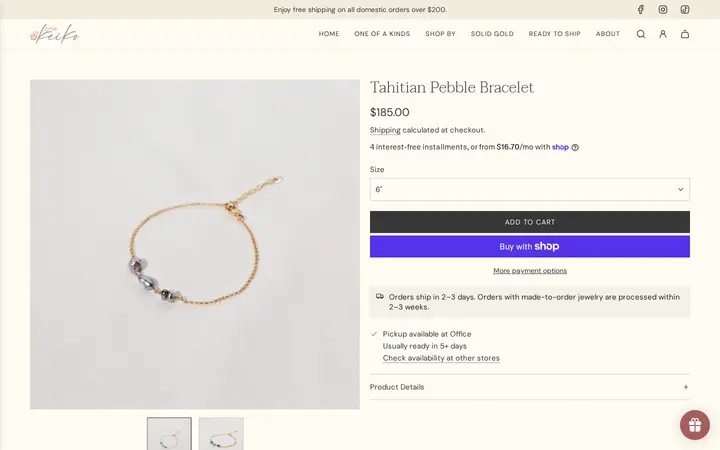 /collections/new-arrivals/products/tahitian-pebble-bracelet — Shop Keiko