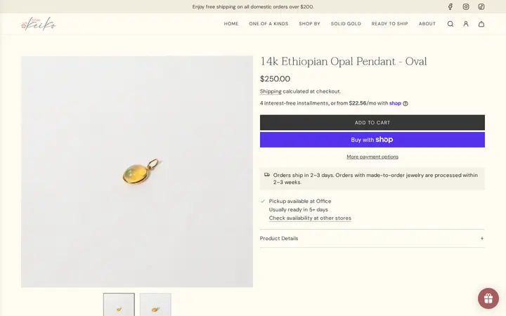 /collections/new-arrivals/products/14k-ethiopian-opal-pendent-oval — Shop Keiko