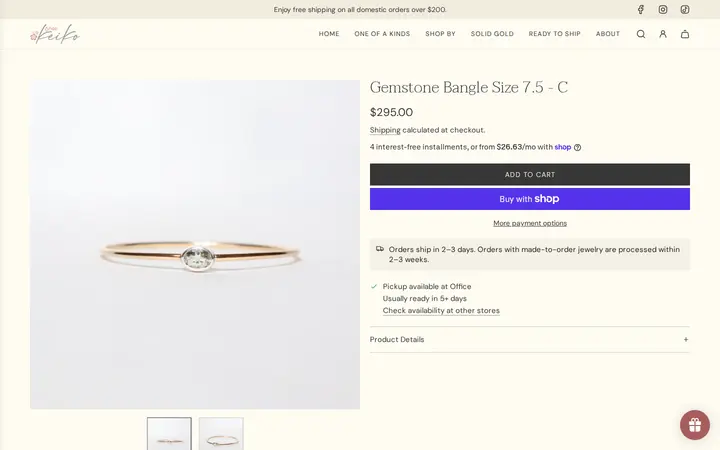 /collections/new-arrivals/products/gemstone-bangle-c — Shop Keiko