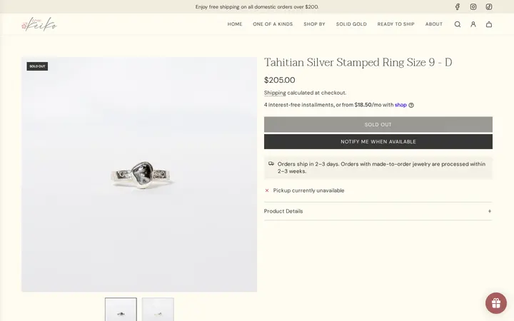 /collections/new-arrivals/products/tahitian-silver-stamped-ring-size-9-d — Shop Keiko