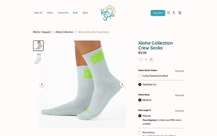 /product/aloha-collection-crew-socks/3AU6EULZQM4JK5B33EEF6JXR — Keep it Simple Honolulu Zero Waste