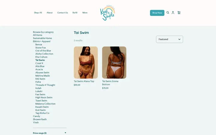 /shop/tai-swim/BUYTBEWM7WPLRWK6ABM3H3QX — Keep it Simple Honolulu Zero Waste