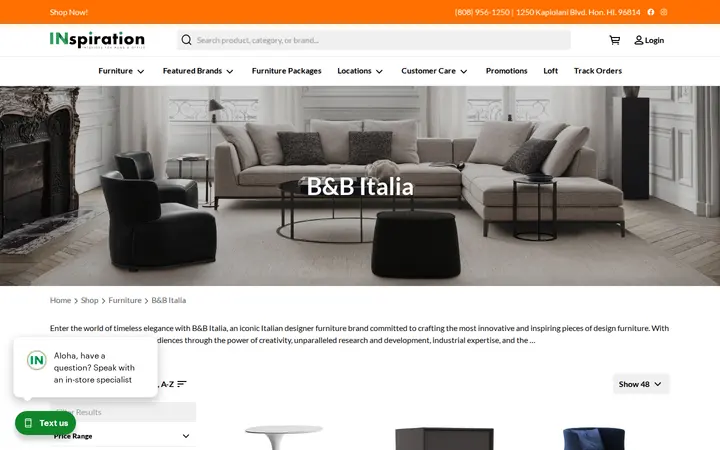 /shop/furniture/brand/b-and-b-italia — INspiration Interiors