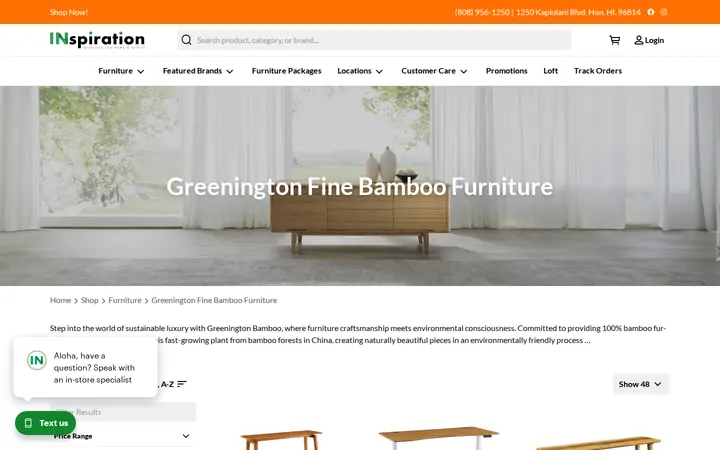 /shop/furniture/brand/greenington — INspiration Interiors