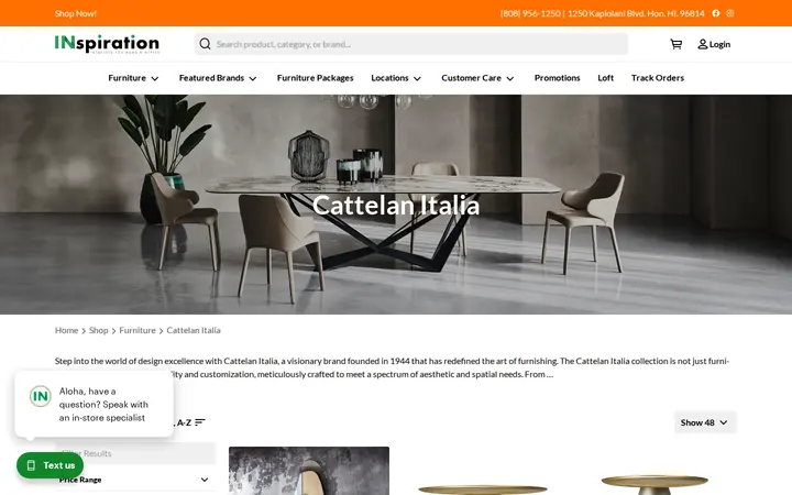 /shop/furniture/brand/cattelan-italia — INspiration Interiors