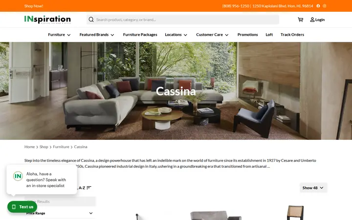 /shop/furniture/brand/cassina — INspiration Interiors