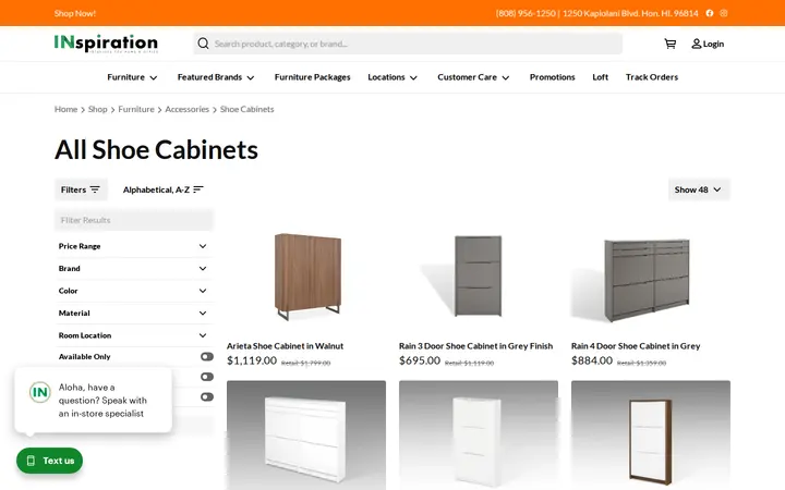 /shop/furniture/accessories/shoe-cabinets — INspiration Interiors