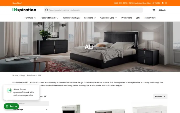 /shop/furniture/brand/alf — INspiration Interiors