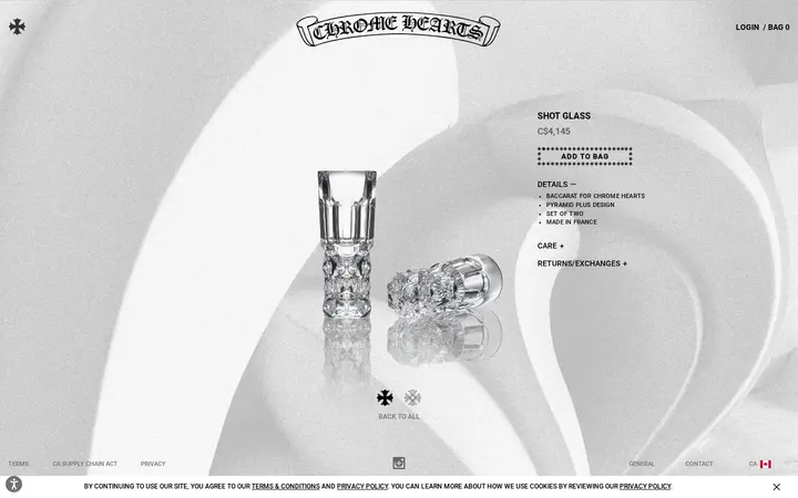 /baccarat/shot-glass/207467CRYXXX054.html — Chrome Hearts HONOLULU