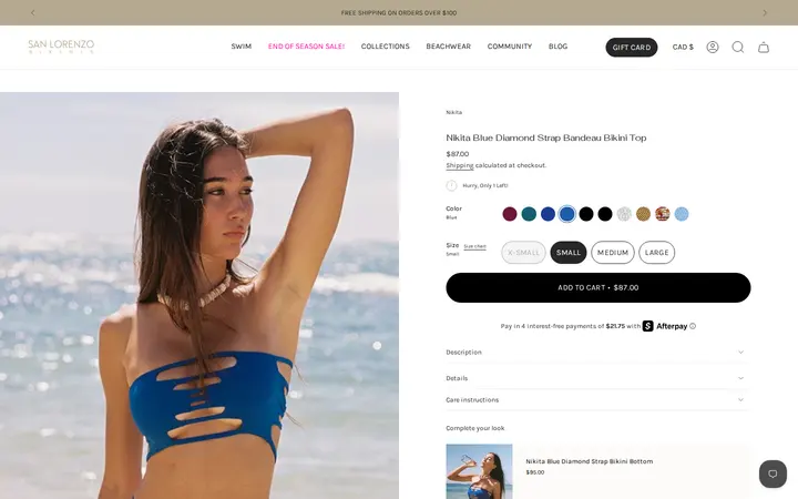 /collections/shop-all-sale/products/nikita-blue-diamond-strap-bandeau-bikini-top — San Lorenzo Bikinis Waikiki
