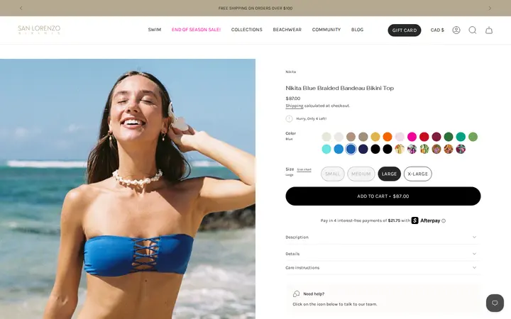 /collections/shop-all-sale/products/nikita-blue-braided-bandeau-bikini-top — San Lorenzo Bikinis Waikiki
