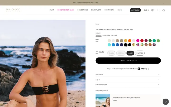/collections/shop-all-sale/products/nikita-black-braided-bandeau-bikini-top — San Lorenzo Bikinis Waikiki