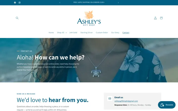 /pages/contact-us — Ashley's Gift Shop Hawaii