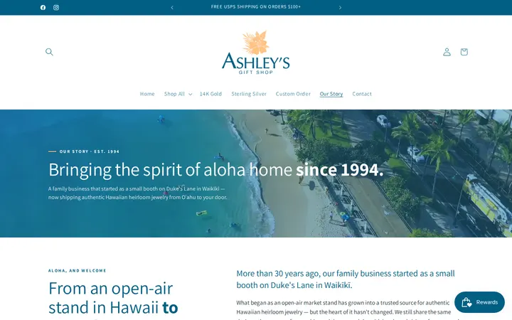 /pages/our-story-hawaiian-jewelry-since-1994 — Ashley's Gift Shop Hawaii