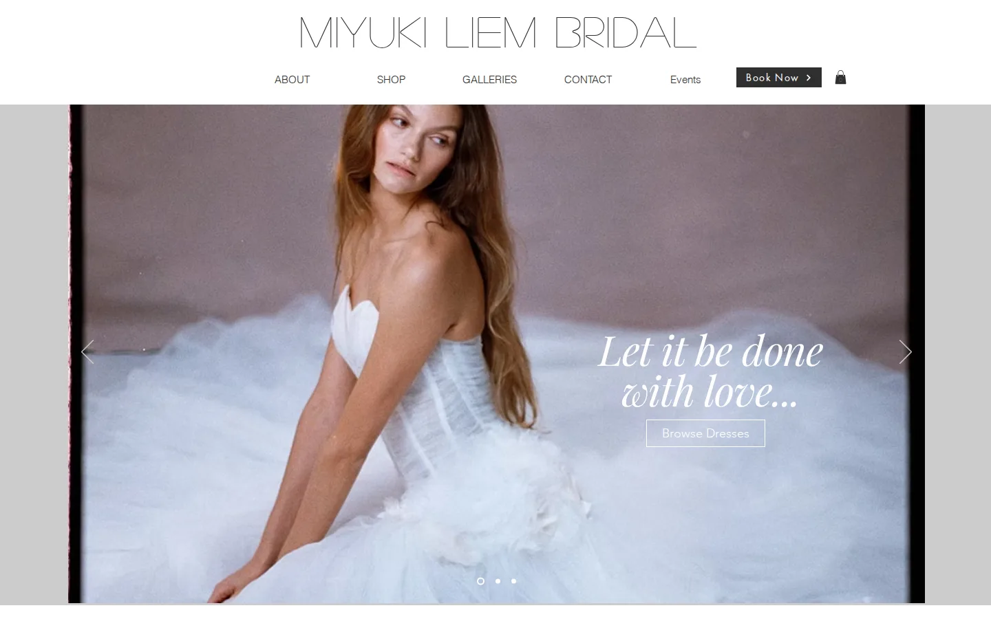 Captured website of Miyuki Liem Bridal