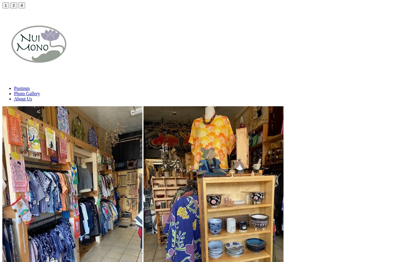 Captured website of NUI MONO