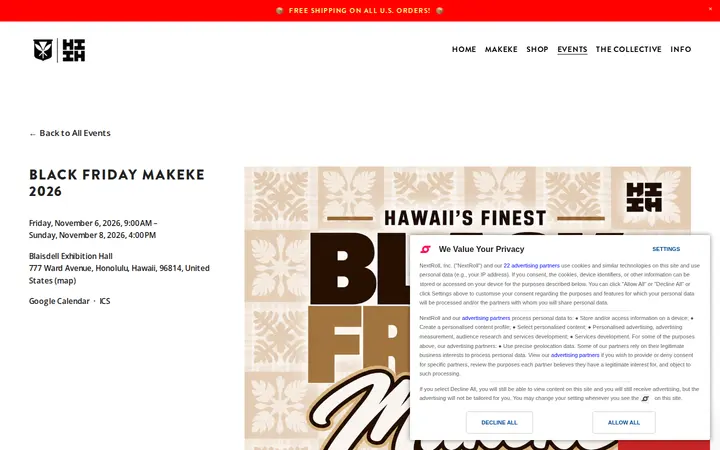 /events/black-friday-makeke-2026 — Hawaii's Finest Clothing