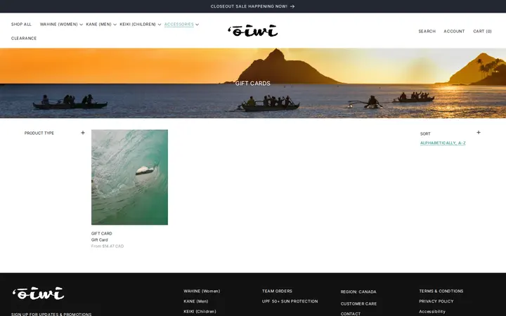 /collections/gift-cards — Oiwi Ocean Gear
