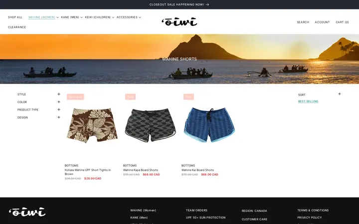 /collections/wahine-shorts — Oiwi Ocean Gear