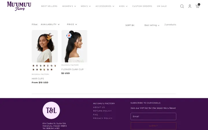 /collections/hair-clips — T&L Muumuu Factory
