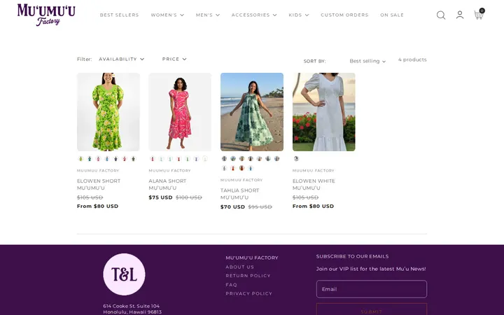 /collections/short-muumuu — T&L Muumuu Factory