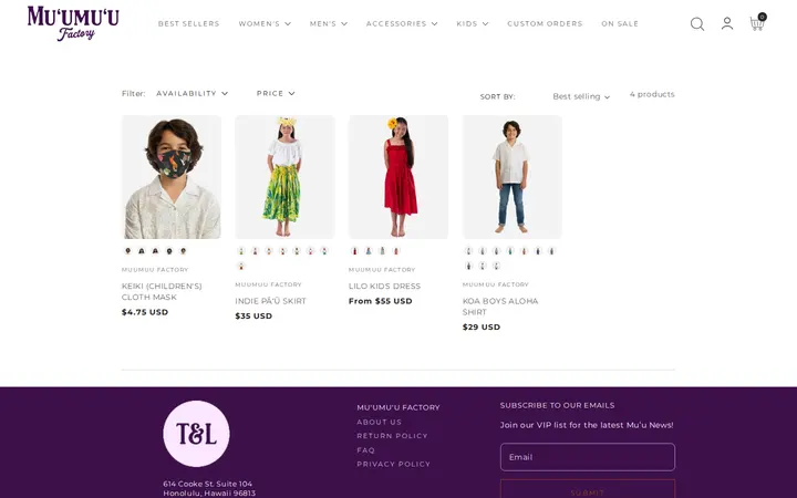 /collections/kids — T&L Muumuu Factory