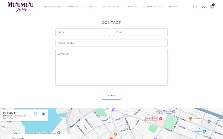 /pages/contact-us — T&L Muumuu Factory