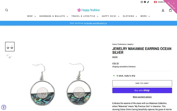 /collections/jewelry/products/jewelry-makamae-earring-ocean-silver — Happy Wahine