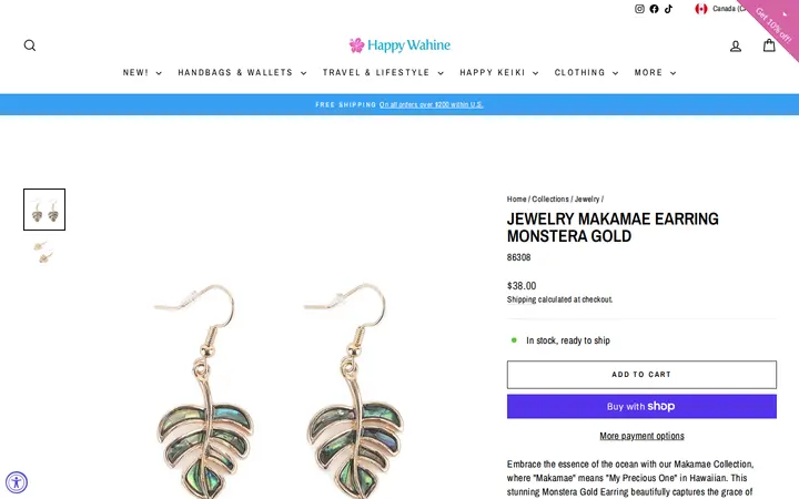 /collections/jewelry/products/jewelry-makamae-earring-monstera-gold — Happy Wahine