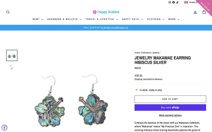 /collections/jewelry/products/jewelry-makamae-earring-hibiscus-silver — Happy Wahine