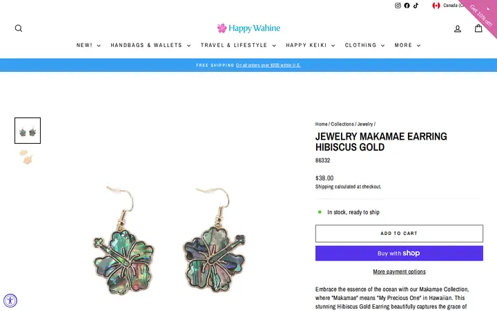 /collections/jewelry/products/jewelry-makamae-earring-hibiscus-gold — Happy Wahine