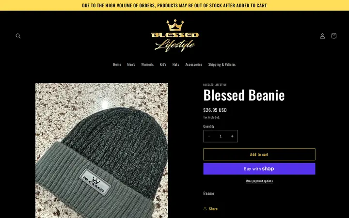/products/blessed-beanie — Blessed Lifestyle