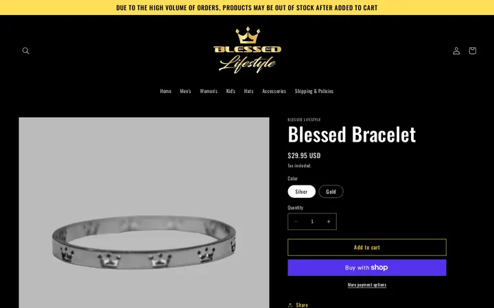 /products/blessed-bracelet — Blessed Lifestyle