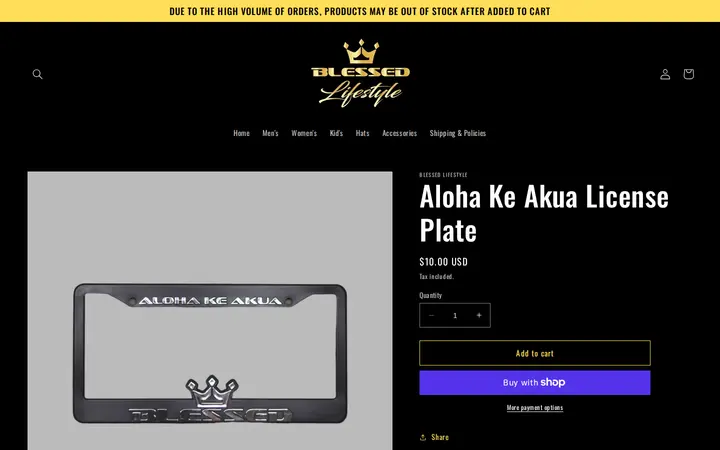 /products/aloha-ke-akua-license-plate — Blessed Lifestyle