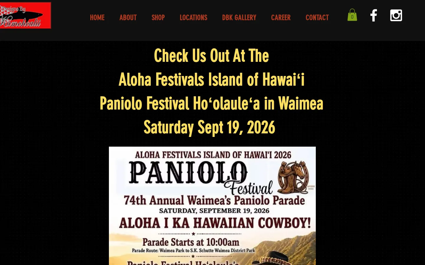 Captured website of Dezigns By Kamohoalii