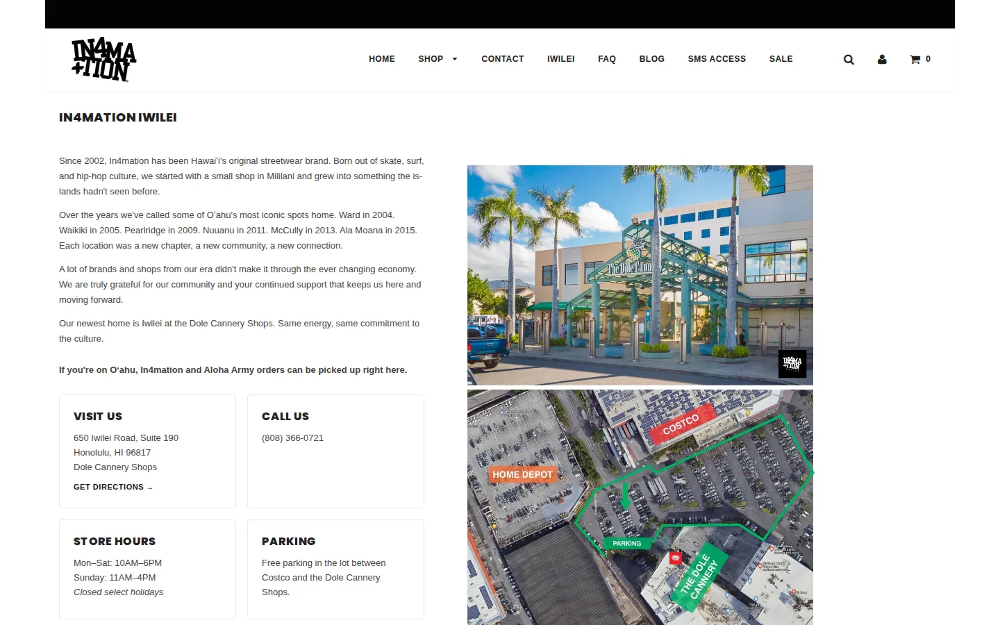 Captured website of In4mation Iwilei