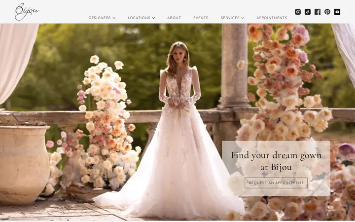 Website of Bijou Bridal & Special Occasion