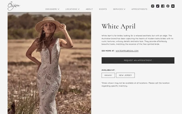 /designer/white-april — Bijou Bridal & Special Occasion