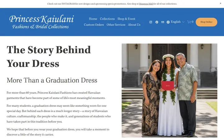 /story-graduation-dress — Princess Kaiulani Fashions