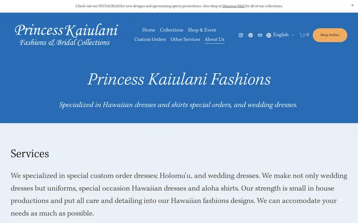 /about — Princess Kaiulani Fashions